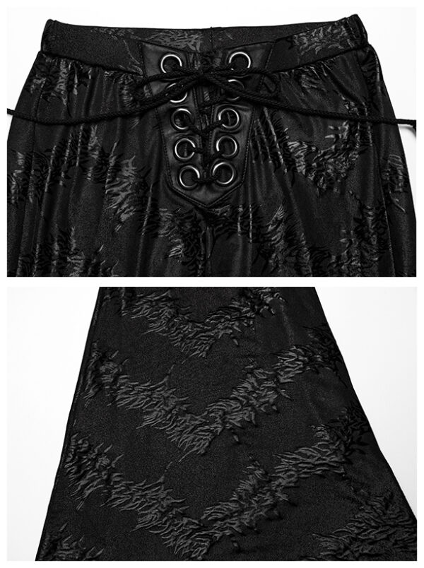 Pantalon évasé en jacquard lamé à laçages Noir Pantalon évasé en jacquard lamé à laçages Noir