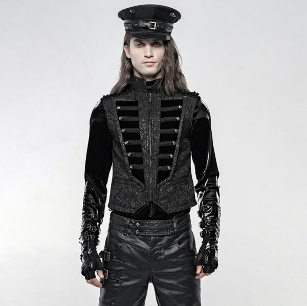 Gilet jacquard officier Noir