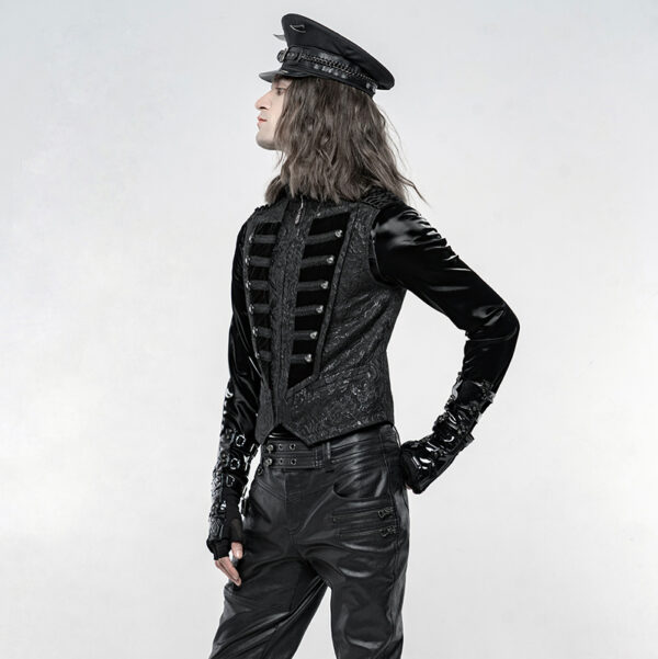 Gilet jacquard officier Noir