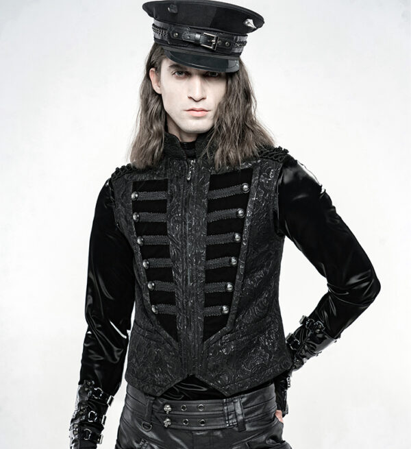 Gilet jacquard officier Noir