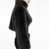 Manteau court en fausse fourrure Noir