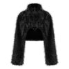 Manteau court en fausse fourrure Noir