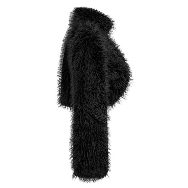 Manteau court en fausse fourrure Noir