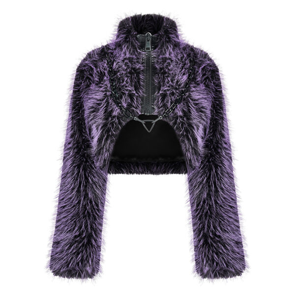 Manteau court en fausse fourrure Violet