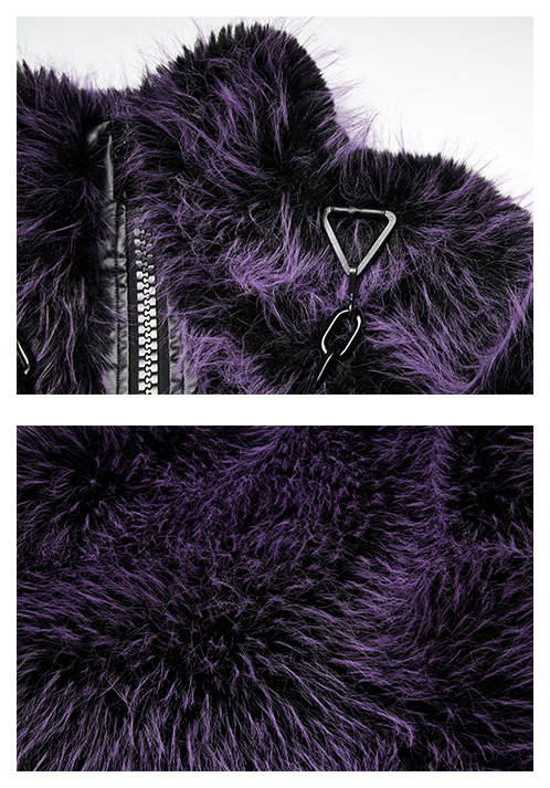 Manteau court en fausse fourrure Violet