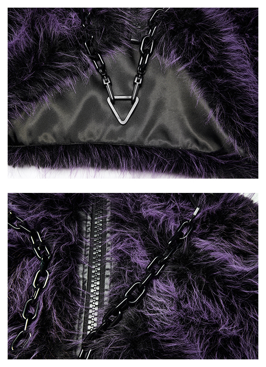 Manteau court en fausse fourrure Violet