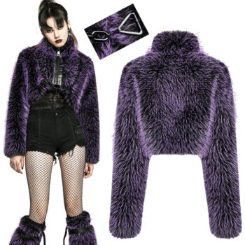 Manteau court en fausse fourrure Violet