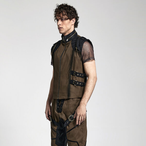 Veste steampunk à fermetures éclair bronze Veste steampunk à fermetures éclair bronze