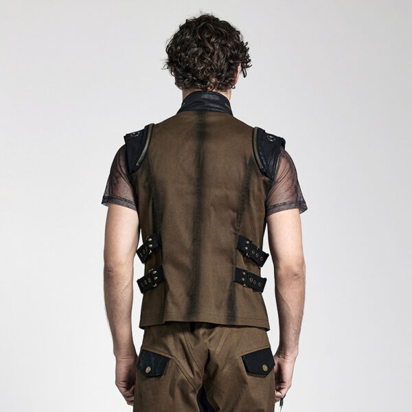 Veste steampunk à fermetures éclair bronze Veste steampunk à fermetures éclair bronze