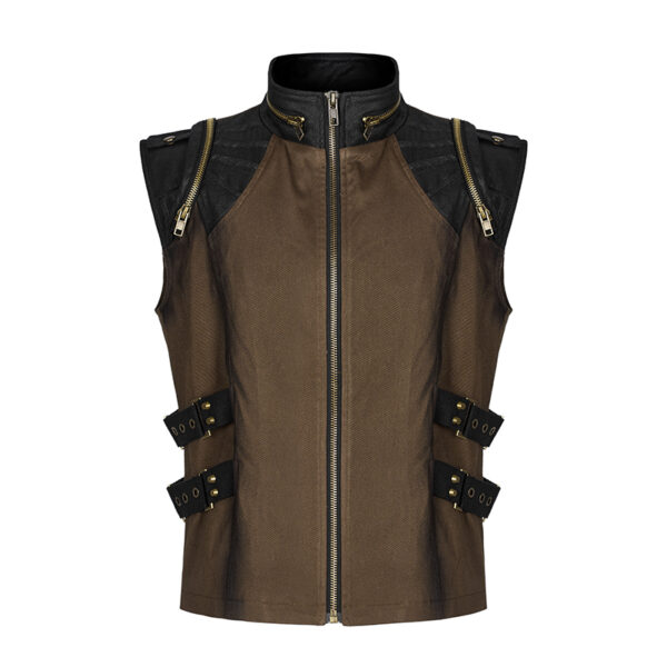 Veste steampunk à fermetures éclair bronze Veste steampunk à fermetures éclair bronze