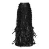 Jupe longue à plumes et sequins noire
