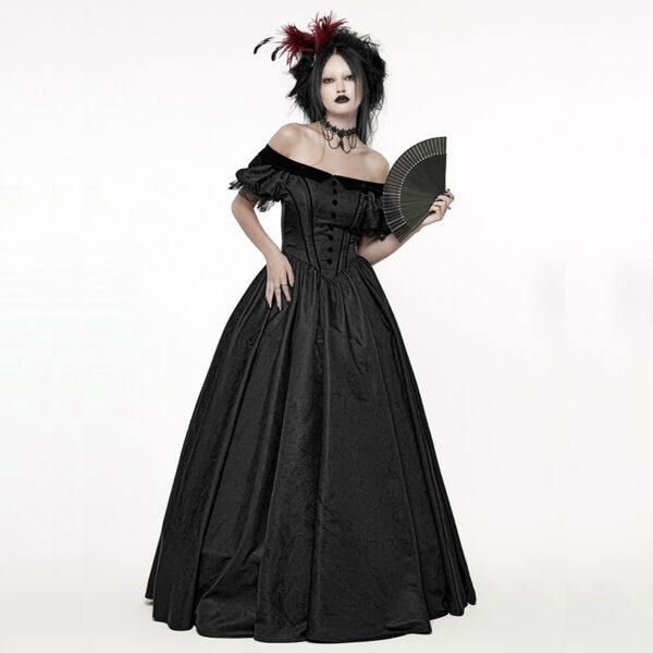 Robe de mariée romantique en jacquard noir