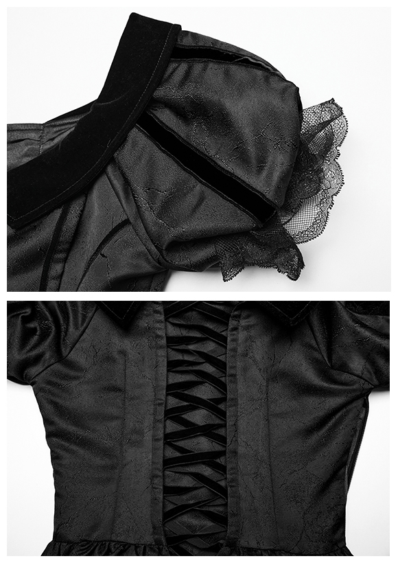 Robe de mariée romantique en jacquard noir