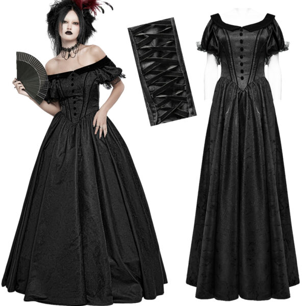 Robe de mariée romantique en jacquard noir