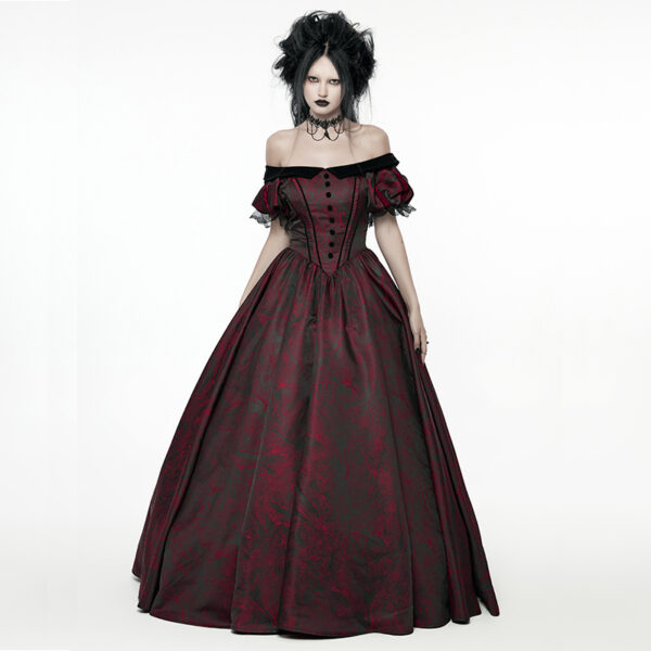 Robe de mariée romantique en jacquard rouge