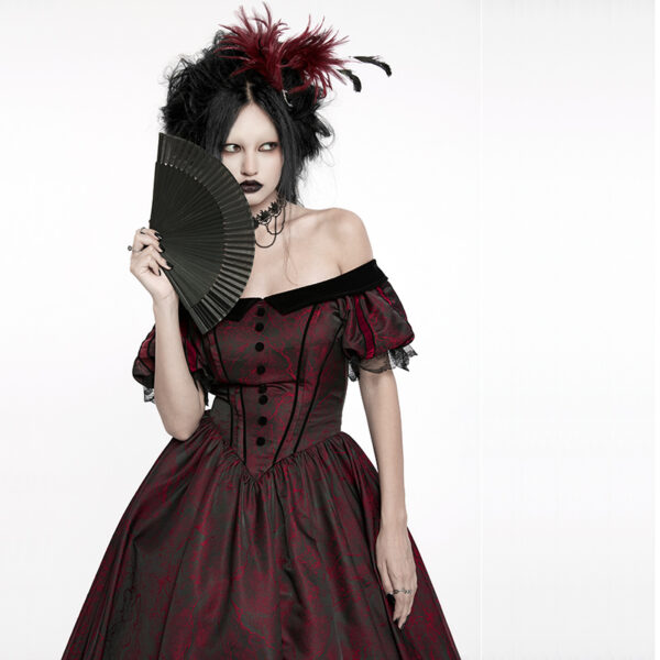 Robe de mariée romantique en jacquard rouge