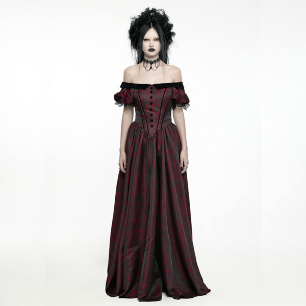 Robe de mariée romantique en jacquard rouge