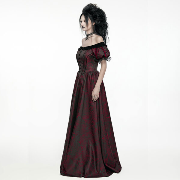 Robe de mariée romantique en jacquard rouge