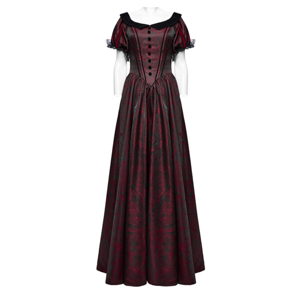 Robe de mariée romantique en jacquard rouge