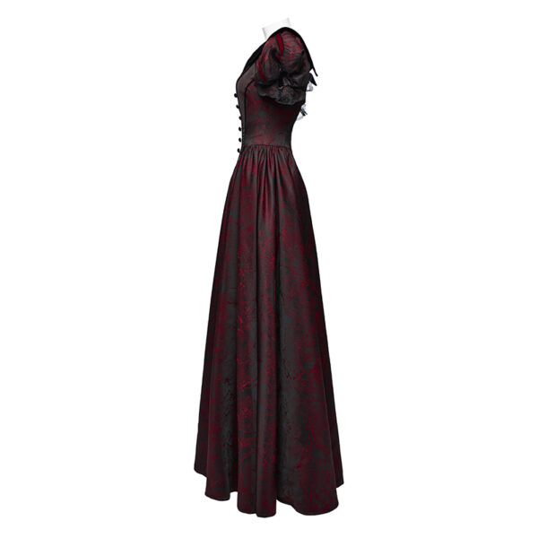 Robe de mariée romantique en jacquard rouge