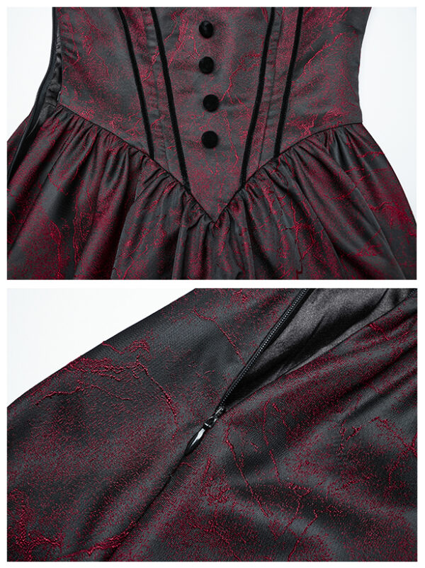 Robe de mariée romantique en jacquard rouge