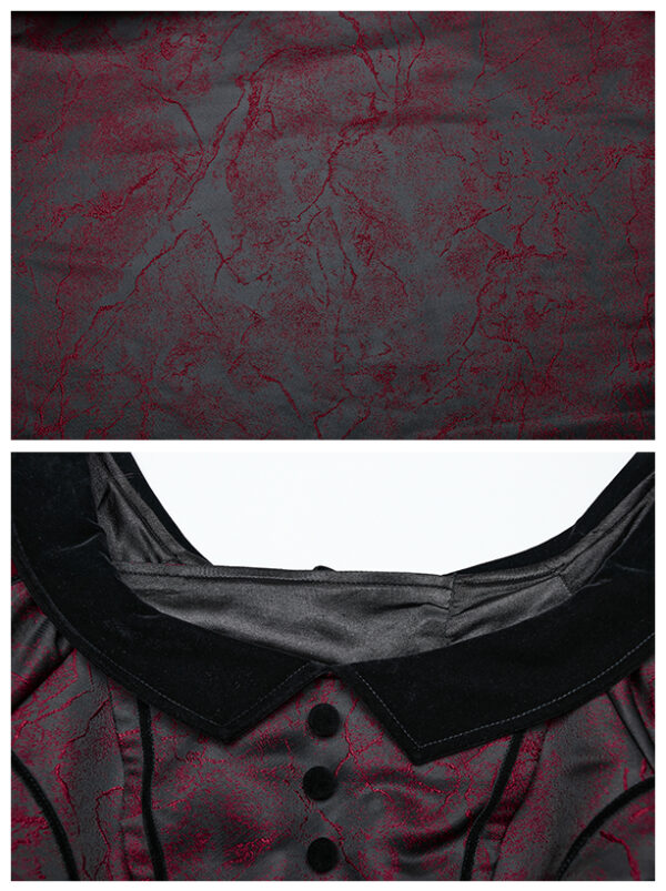 Robe de mariée romantique en jacquard rouge