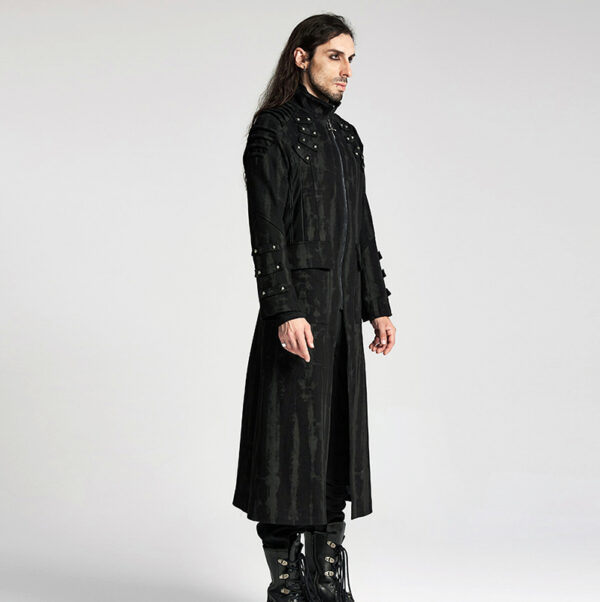 Manteau à rayures délavées et clous Manteau à rayures délavées et clous