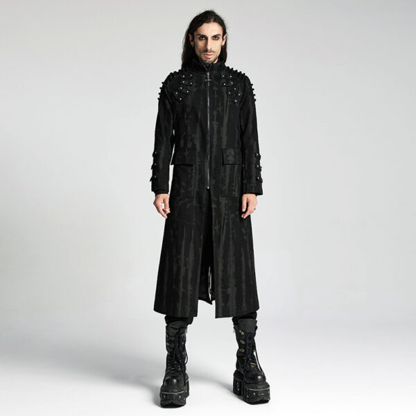 Manteau à rayures délavées et clous Manteau à rayures délavées et clous