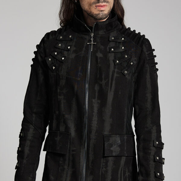 Manteau à rayures délavées et clous Manteau à rayures délavées et clous