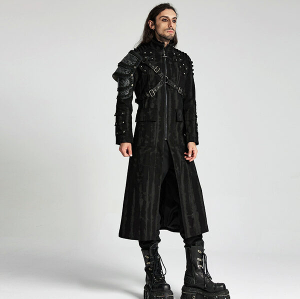 Manteau à rayures délavées et clous Manteau à rayures délavées et clous