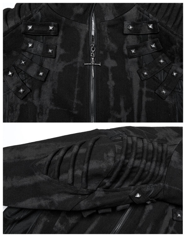 Manteau à rayures délavées et clous Manteau à rayures délavées et clous