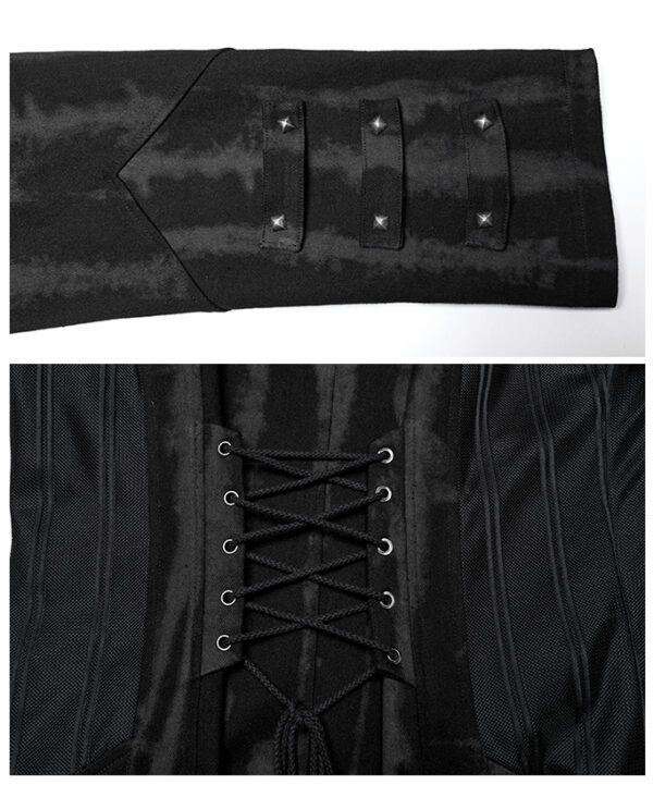 Manteau à rayures délavées et clous Manteau à rayures délavées et clous