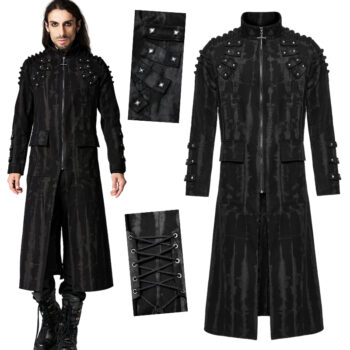 Manteau à rayures délavées et clous