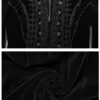 Manteau en velours noir à volants et broderies