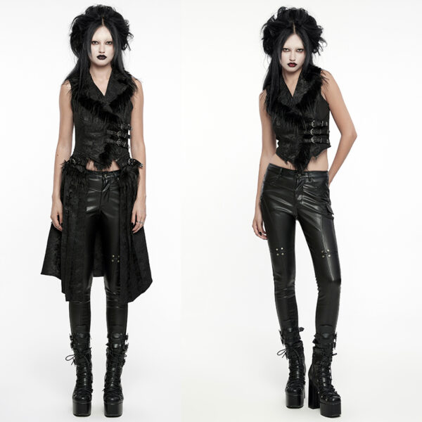 Gilet convertible à roses noires et sangles