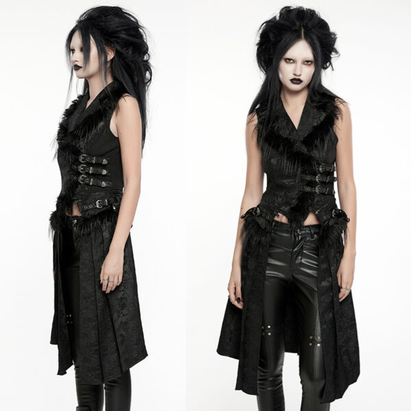 Gilet convertible à roses noires et sangles