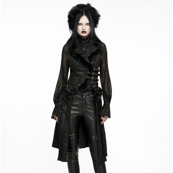 Gilet convertible à roses noires et sangles