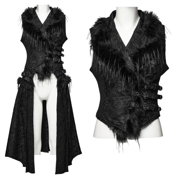 Gilet convertible à roses noires et sangles