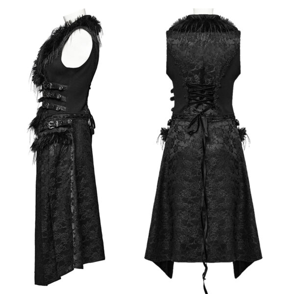 Gilet convertible à roses noires et sangles