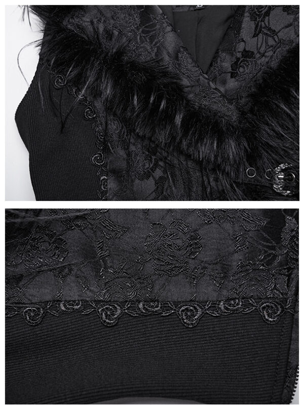 Gilet convertible à roses noires et sangles