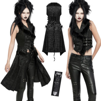 Gilet convertible à roses noires et sangles