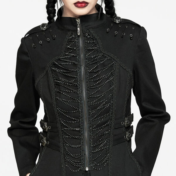 Manteau punk militaire à chaînes Manteau punk militaire à chaînes