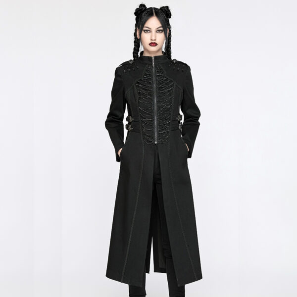 Manteau punk militaire à chaînes Manteau punk militaire à chaînes