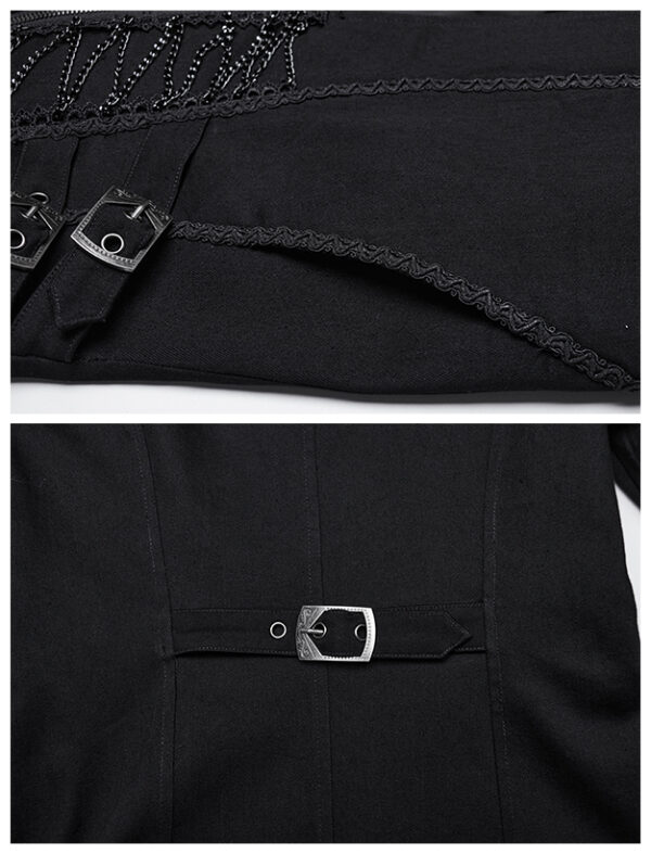 Manteau punk militaire à chaînes Manteau punk militaire à chaînes