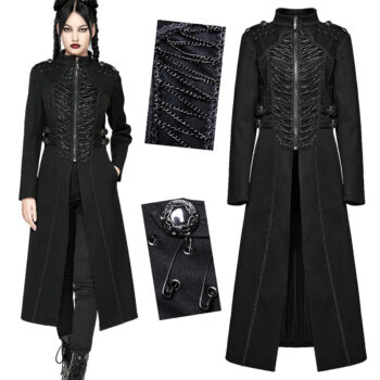 Manteau punk militaire à chaînes